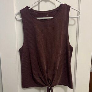Gapfit Breathe women's brown tie front tank top SZ XS